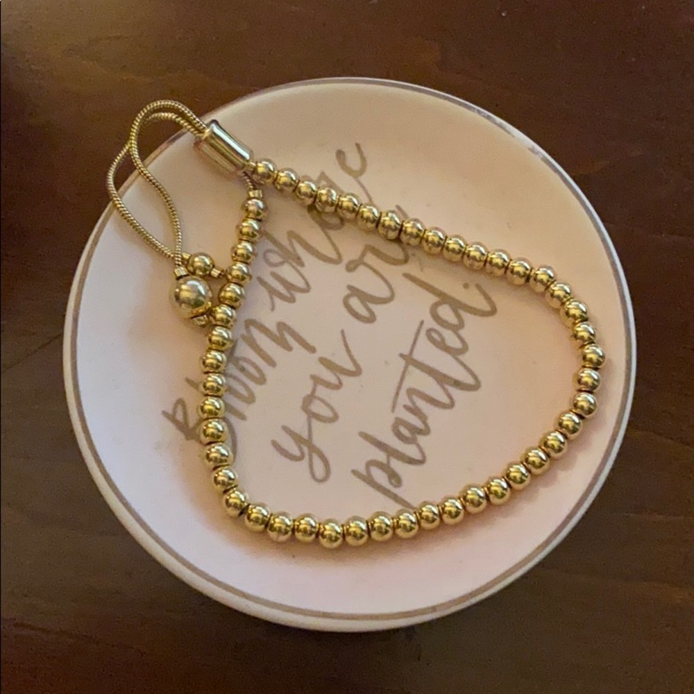 Gold filled bead bracelet - adjustable